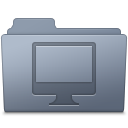 Computer Folder Graphite Icon 128x128 png